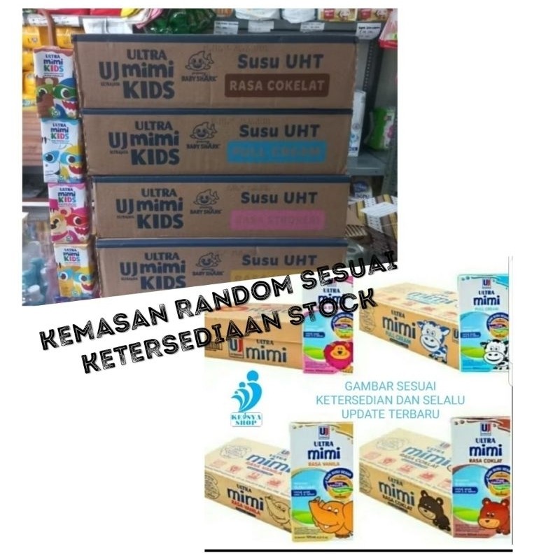 

Ultra Mimi UHT 125mL [40 pcs/ 1 karton] (Cokelat / Full Cream / Strawberry / Vanila)