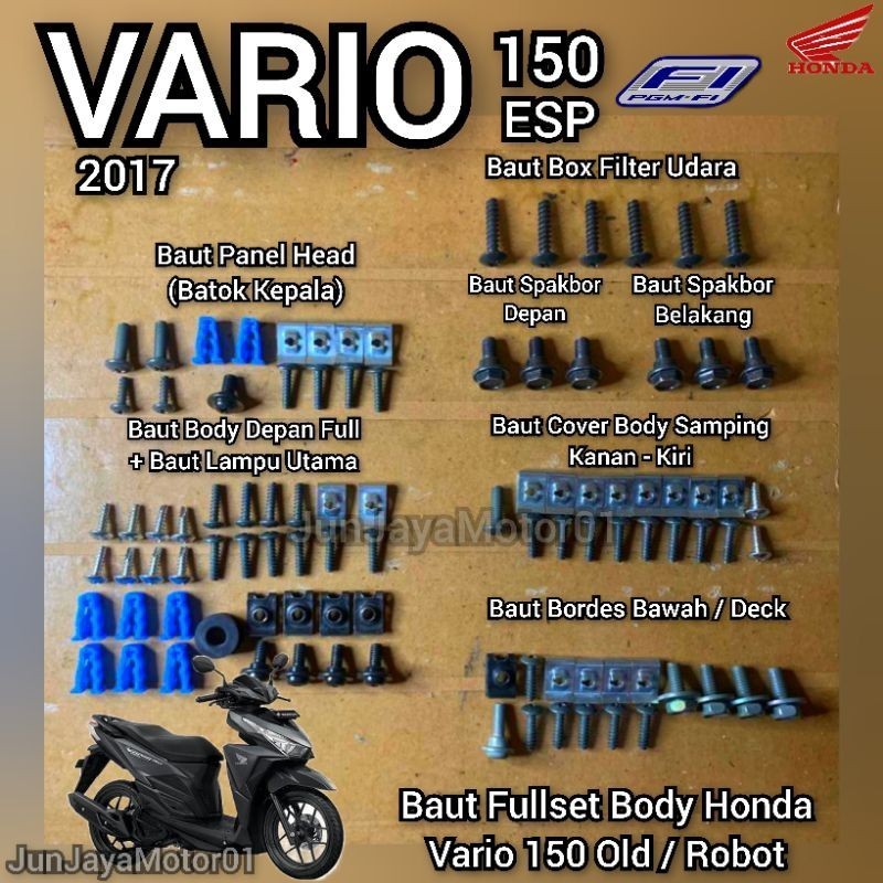 Baut Full Set Vario 150 / Baut Full Body Honda Vario 150 Robot - AB