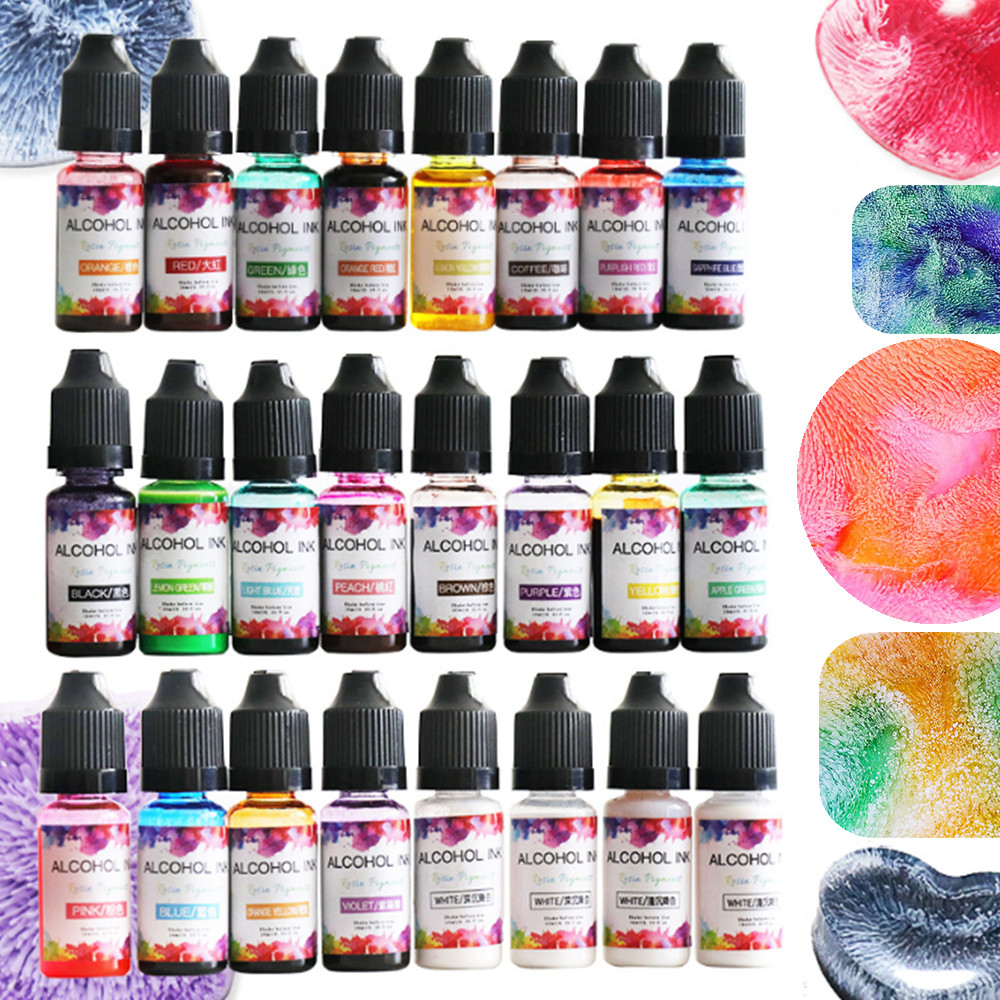 

10ml Epoxy Resin Diffusion Pigment Resin Pigment Alcohol Ink Liquid Colorant Dye Diffusion Ink for Epoxy Dyeing Jewelry Making
