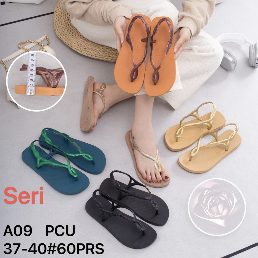 Sandal Jepit Tali Belakang Wanita / Sandal Jepit Wanita A09
