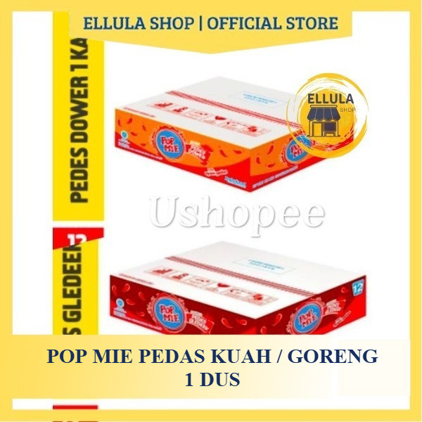 

ELLULA Shop - Pop mie goreng pedes gledek/dower 1 dus isi 12 cup [DUSAN] BISA DI MIX