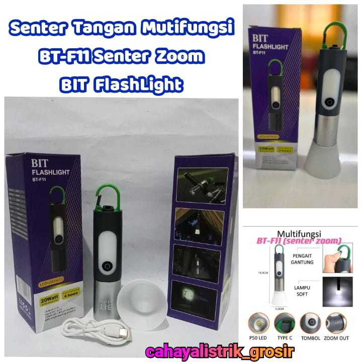 BIT Senter Tangan Mutlifungsi Senter LED BIT - F11/ Senter bisa FlashLight/Lampu Darurat / Lampu Eme