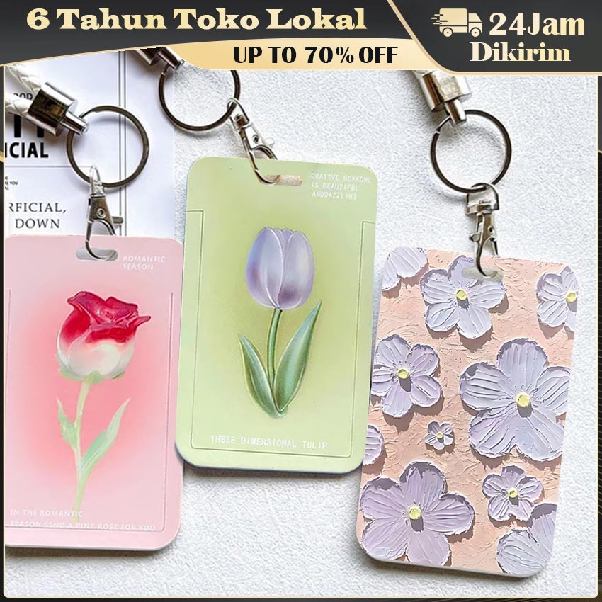

Tempat Kartu ID Keras Motif Bunga Kawaii untuk Photocard, Kartu Makan Kampus dan Akses Transportasi