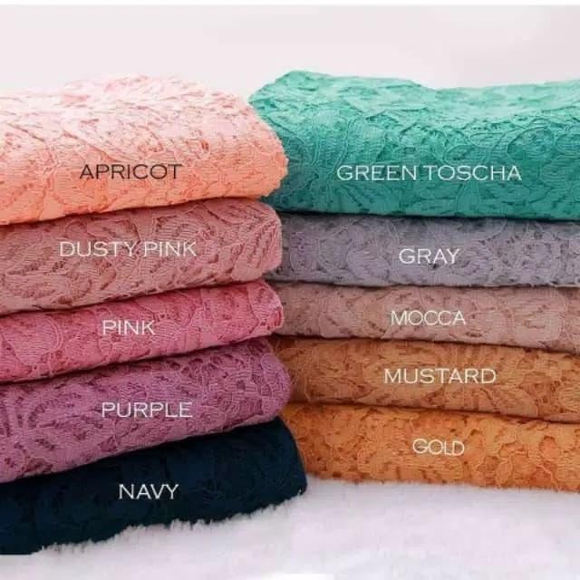 GROSIR BROKAT  kain kebaya super murah / kain brokat impor - Tulis warna