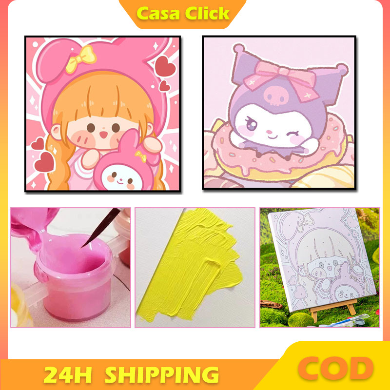 

Paint By Number Kit 20x20cm Lukisan Kanvas DIY Digital Painting Kit With Aesthetic Kanvas Lukis