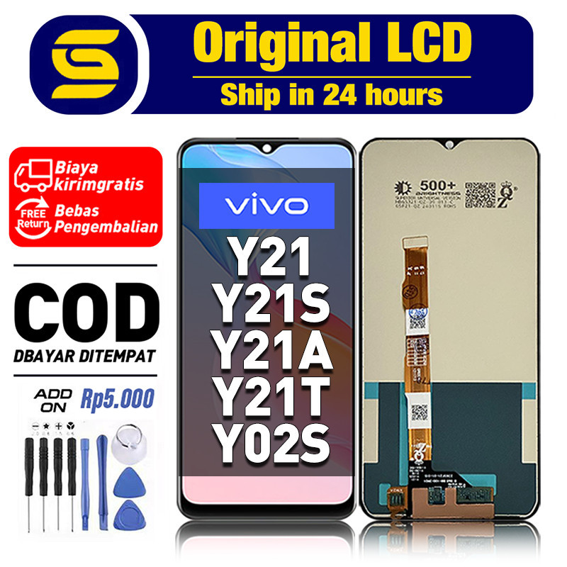 ORI LCD VIVO Y21 Lcd Vivo Y21S Y21A Y21T Y02S Original Fullset Hp Touchscreen Asli New Free Shipping