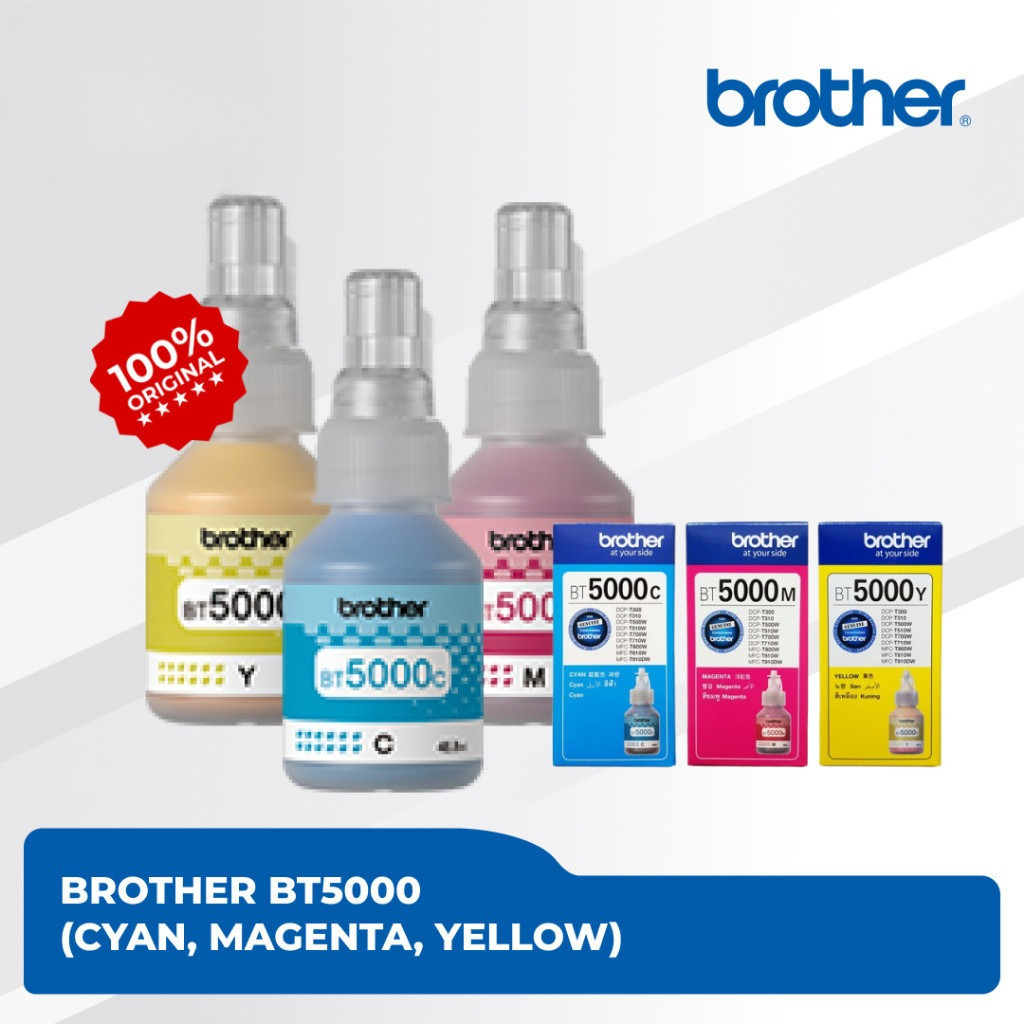 BROTHER BT-5000 BT5000 BT 5000 CYAN/ MAGENTA/ YELLOW INK ORIGINAL