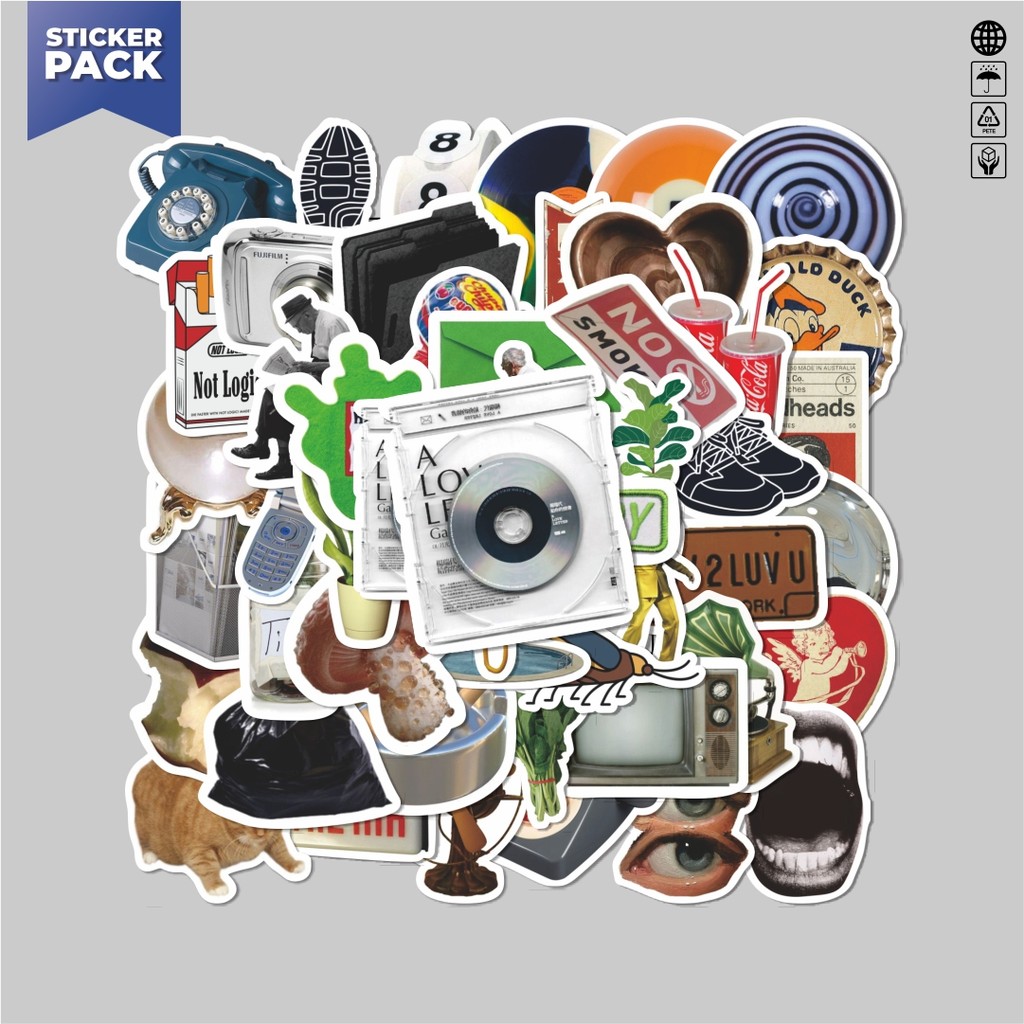 

[100PCS]Stiker Pack Stiker Ins Style Simple Korea Aesthetic Vinyl Anti Air Dekorasi Sticker Laptop Buku Journal Koper Helm Casing HP Gitar Helm Skateboard