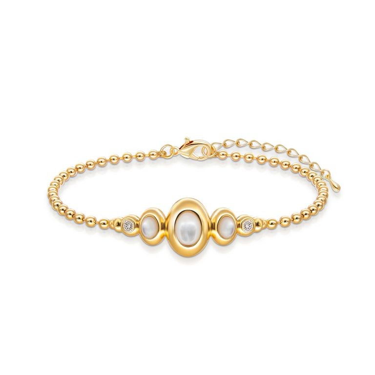 Gelang Rantai Emas Mother of Pearl Liana -Liana Mother of Pearl Gold Chain Bracelet