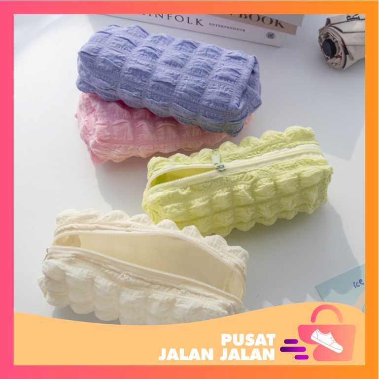 

PJJ - S6298 Tempat Pensil Puffy Aesthetic / Korean Style Pencil Case / Kotak Pensil Polos Puffy / Aesthetic Crinkled Fufu Pocuch