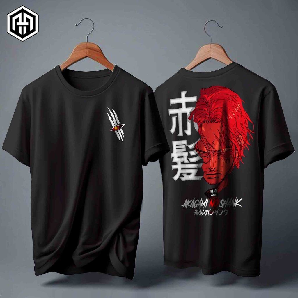 Kaos Anime Onepiece Akagami no Shank Yonko Pirates Killer - T shirt Distro One Piece Red Hair