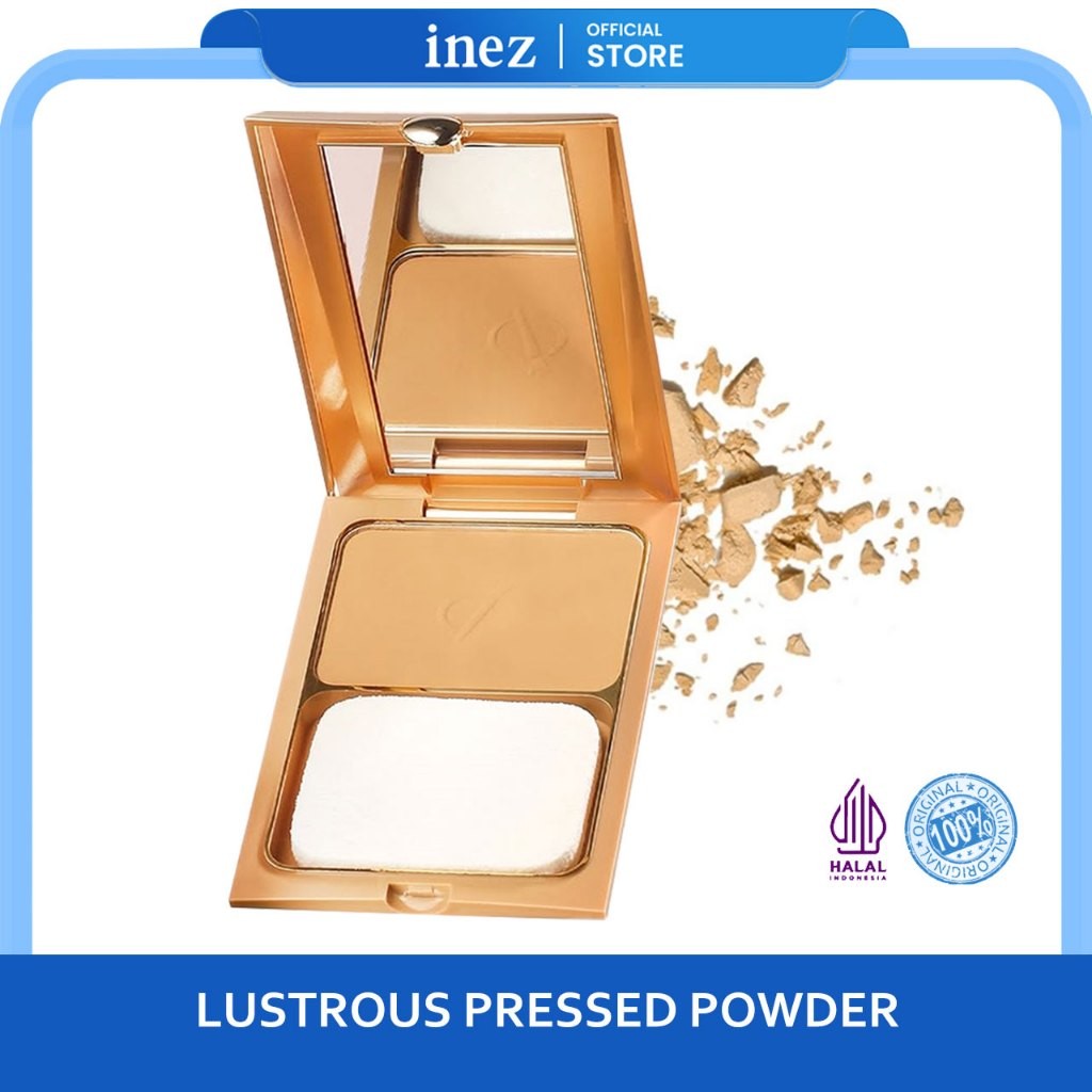 INEZ original Bedak Padat Gold Lustrous Pressed Powder Inez 900