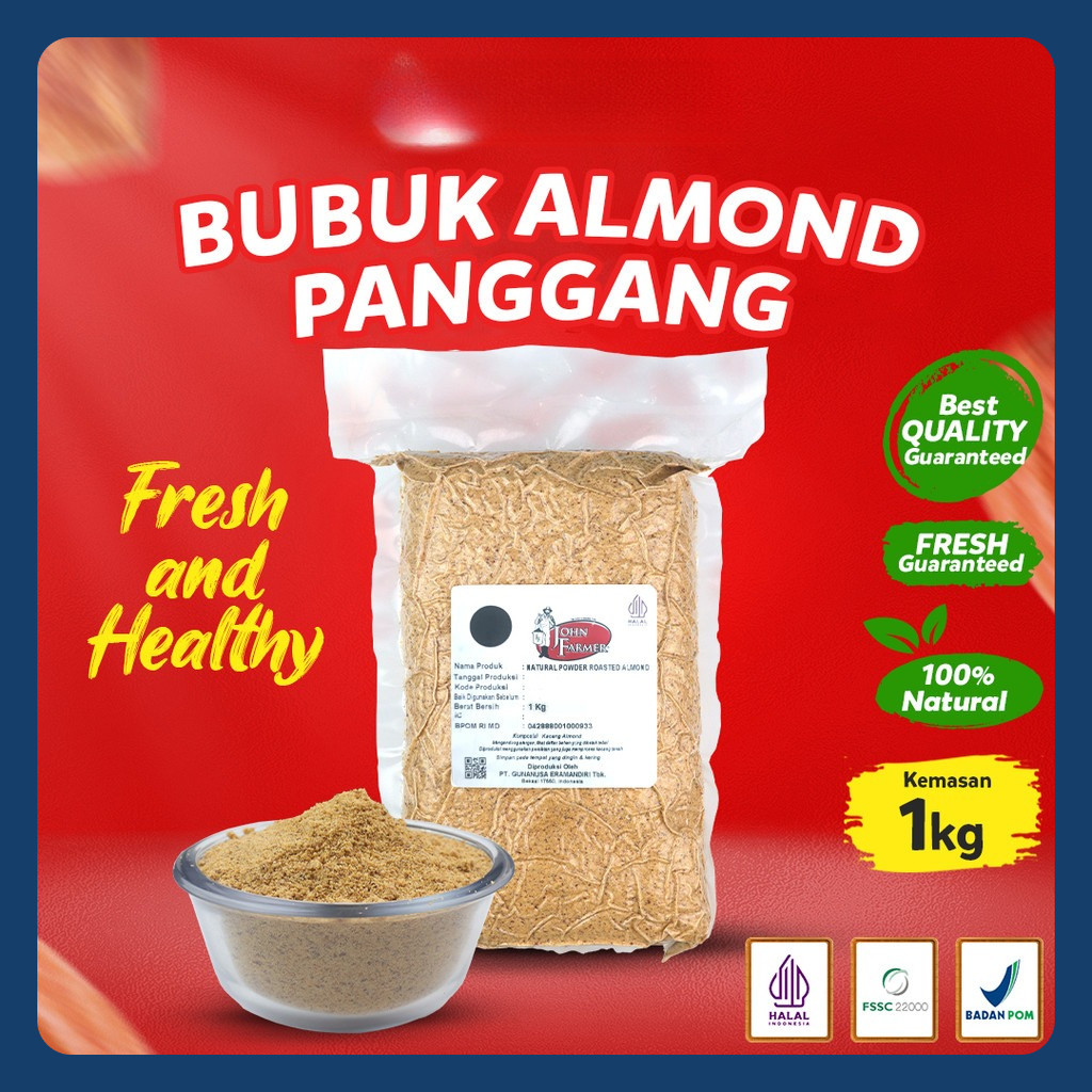 

John Farmer - Natural Powder Roasted Bubuk Almond Panggang 1Kg (tepung almond panggang/ almond powder panggang/ almond bubuk panggang)