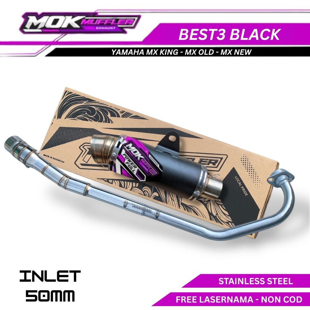 Knalpot Racing Yamaha MX King - Mx Old - Mx New Fullsystem Type Best3 Black