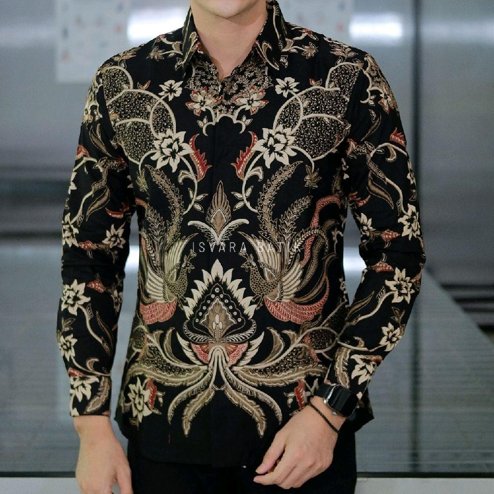 Isvara Batik Kemeja Batik Pria Lengan Panjang DANASURA Kemeja Batik Lengan Panjang Slim Fit Kemeja B