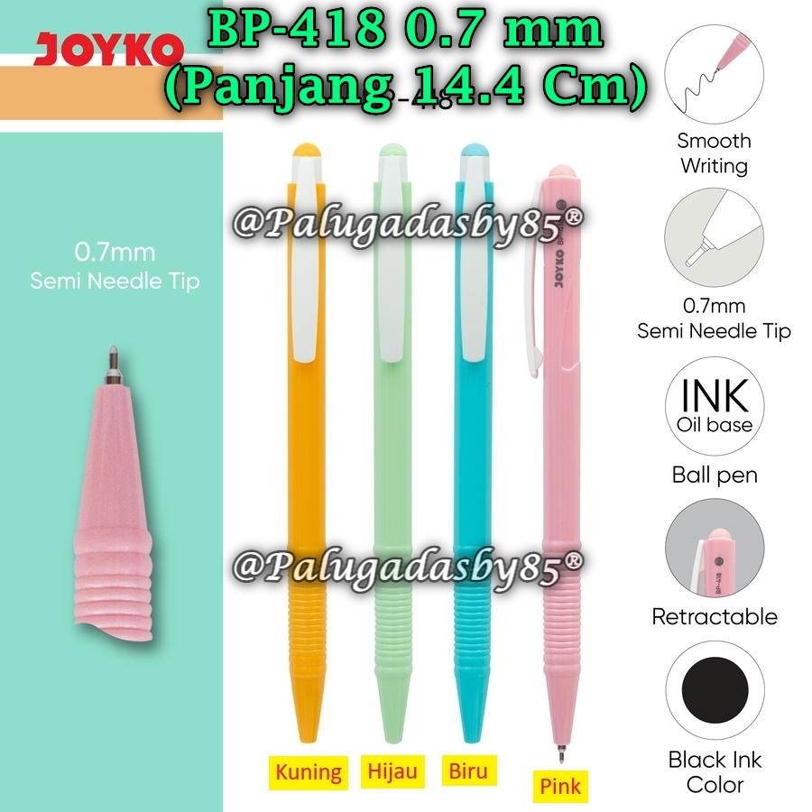 

(1 Pak/12) GROSIR Bolpen JOYKO BP-418 0.7 mm / Joyko Ball Pen Pulpen Pena BP-418 0.7 mm (1 Pak/12)