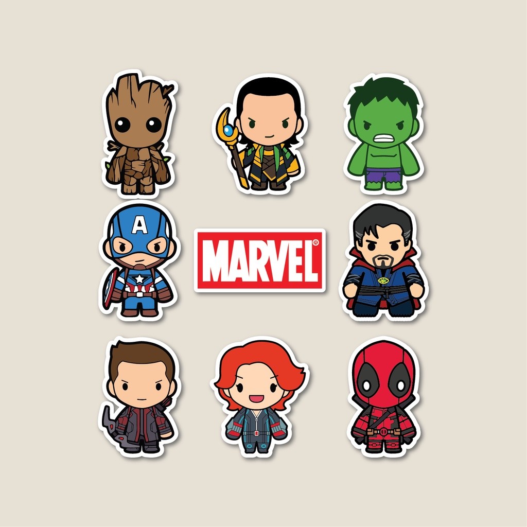 

Sticker Pack Marvel Chibi | Sticker Tumbler | Stiker Laptop Koper Helm