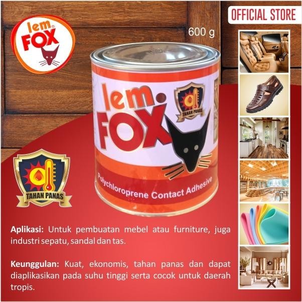 

Lem Fox Lem Kuning Serbaguna Lem HPL Vinyl Kaleng Merah 600 gram