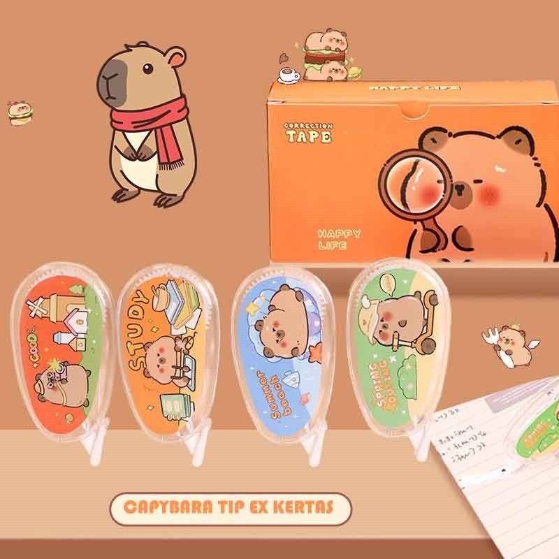 

davedesign #ST108 (SATUAN / 1 PCS) TIP-EX KERTAS CORRECTION TAPE LUCU KARAKTER KARTUN CAPYBARA PENGHAPUS PENA PREMIUM UNIK KUALITAS IMPORT PENGHAPUS PULPEN JEPANG KOREA ALAT TULIS SEKOLAH TK SD SMP SMA SMK