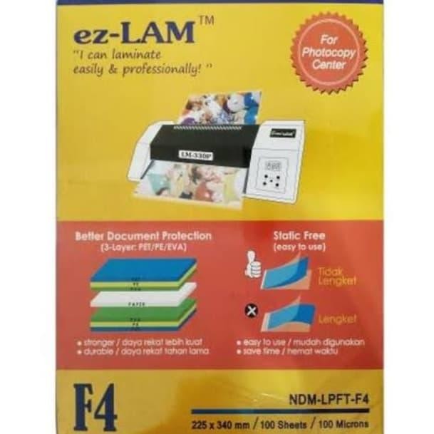 

Plastik Laminating F4 225mm x 340mm NDM Isi 100 Sheets garansi