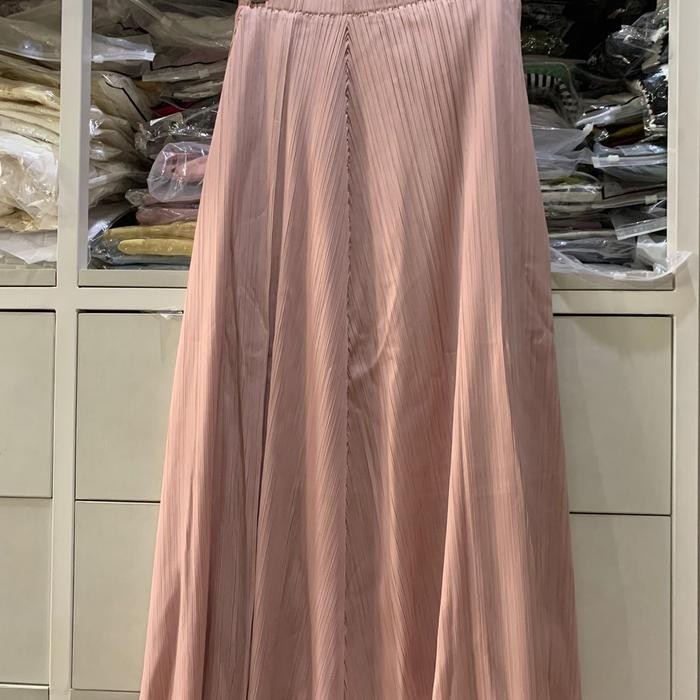 Premium Pleats A Line Skirt - pink