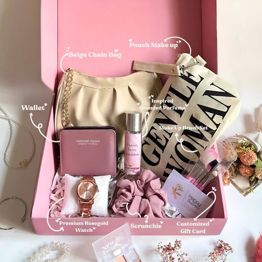 Paket Kado Cewek Aesthetic Hadiah Pacar Cewek Bermanfaat Hampers Gift Cewek Pink Package Ulang Tahun
