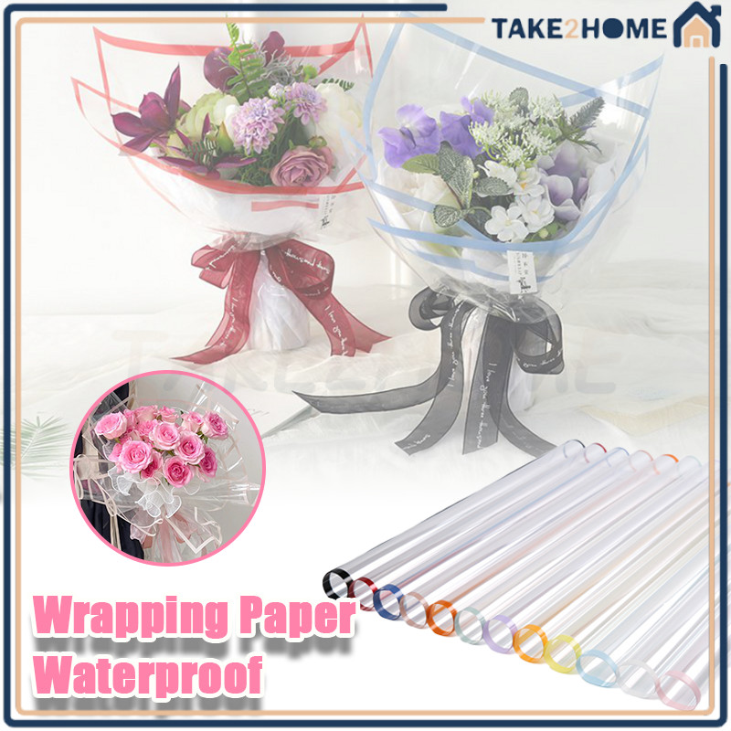 

flower wrapping new frame transparant cellophane waterproof kertas buket bunga/20 Lembar Cellophane Transparant/Kertas Buket Bunga Cellophane