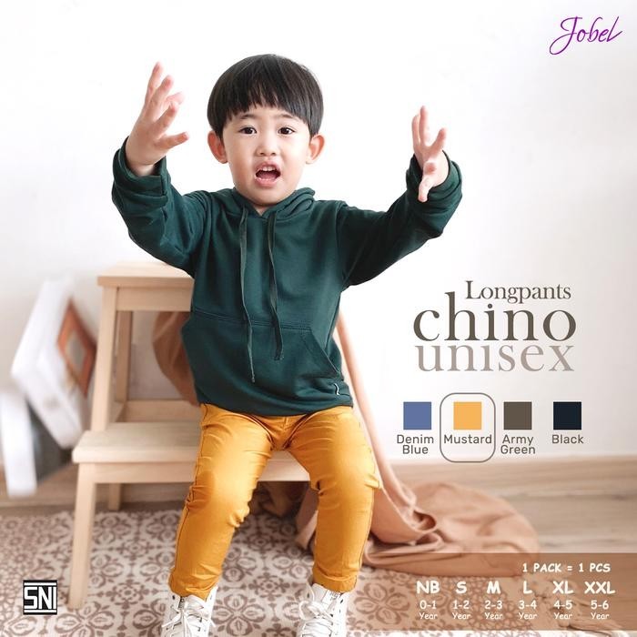 KAZEL JOBEL Long Pants Chino New Colour Unisex 0-5Thn - Army Green, NB