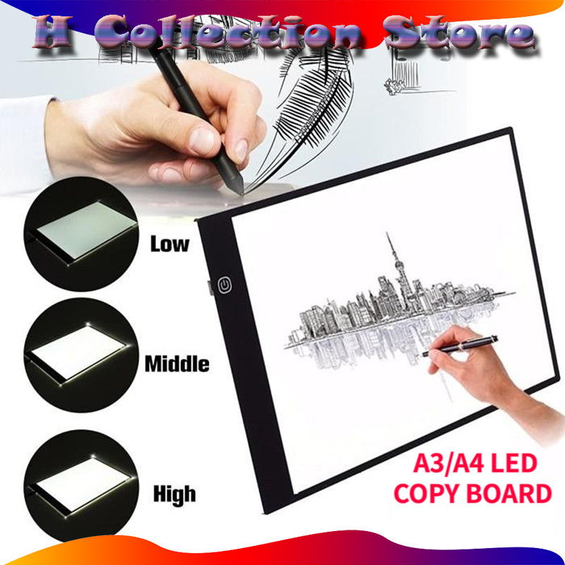 

A3/A4 LED Drawing Tracing Board Stensil Board Papan Jiplak Gambar LED Anak & Dewasa Copy Board Papan LED Light Pad Ultra Slim