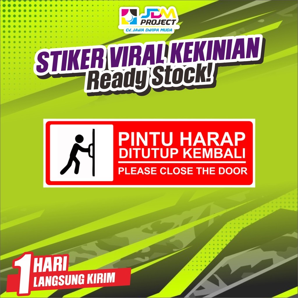 

Cetak Kilat - Sign Sticker label pintu harap ditutup kembali / stiker pintu tutup kembali / sticker pintu / sticker tutup pintu