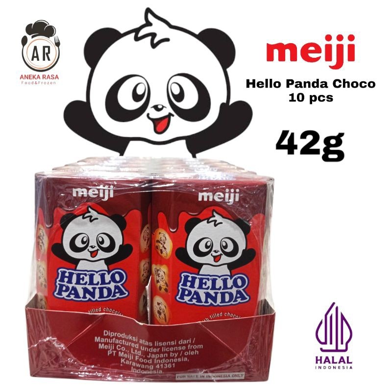 

Meiji Hello Panda ( Coklat / Double Choco / Karamel / Stroberi ) / Isi 10 PCS / Biskuit / Snack ED :01-04-2026