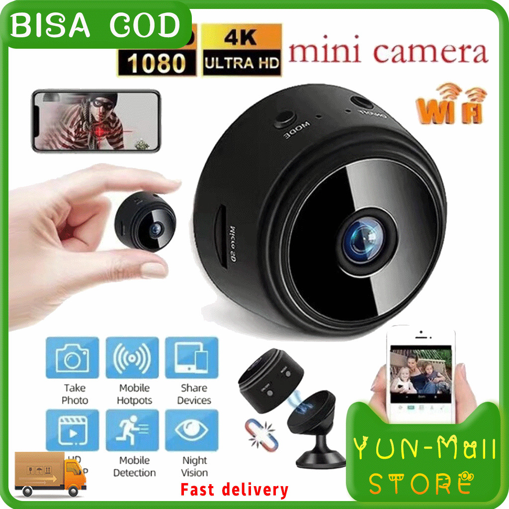 YUN Mall Kamera CCTV Rumah Kantor Kamar Mini Kecil WIfi Pantau Tersembunyi Tersambung Konek Ke hp Ta