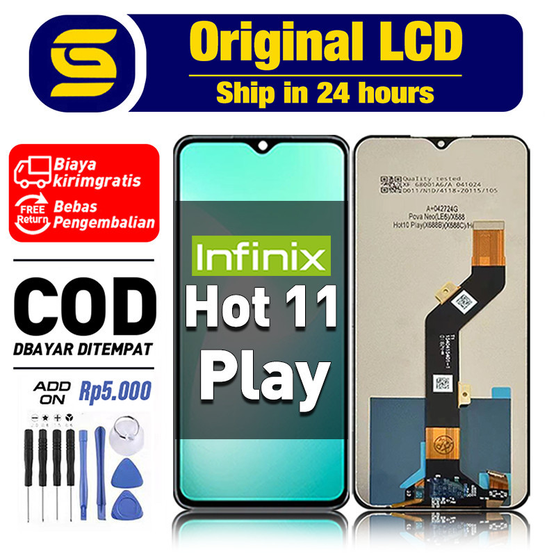 OrI LCD Infinix Hot 11 Play Original Fullset Hp Touchscreen Asli New Free Shipping COD