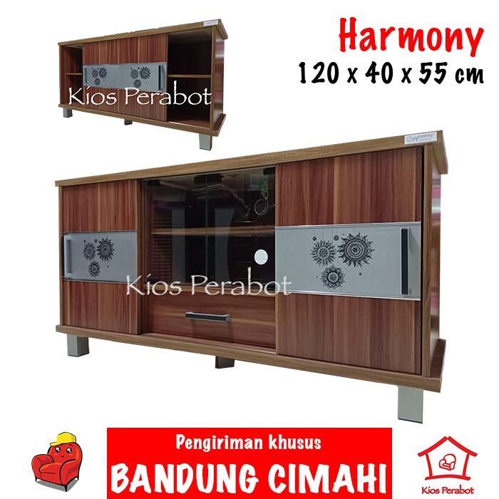 Rak tv Holiday pintu kayu sliding dan laci / meja buffet / lemari tv