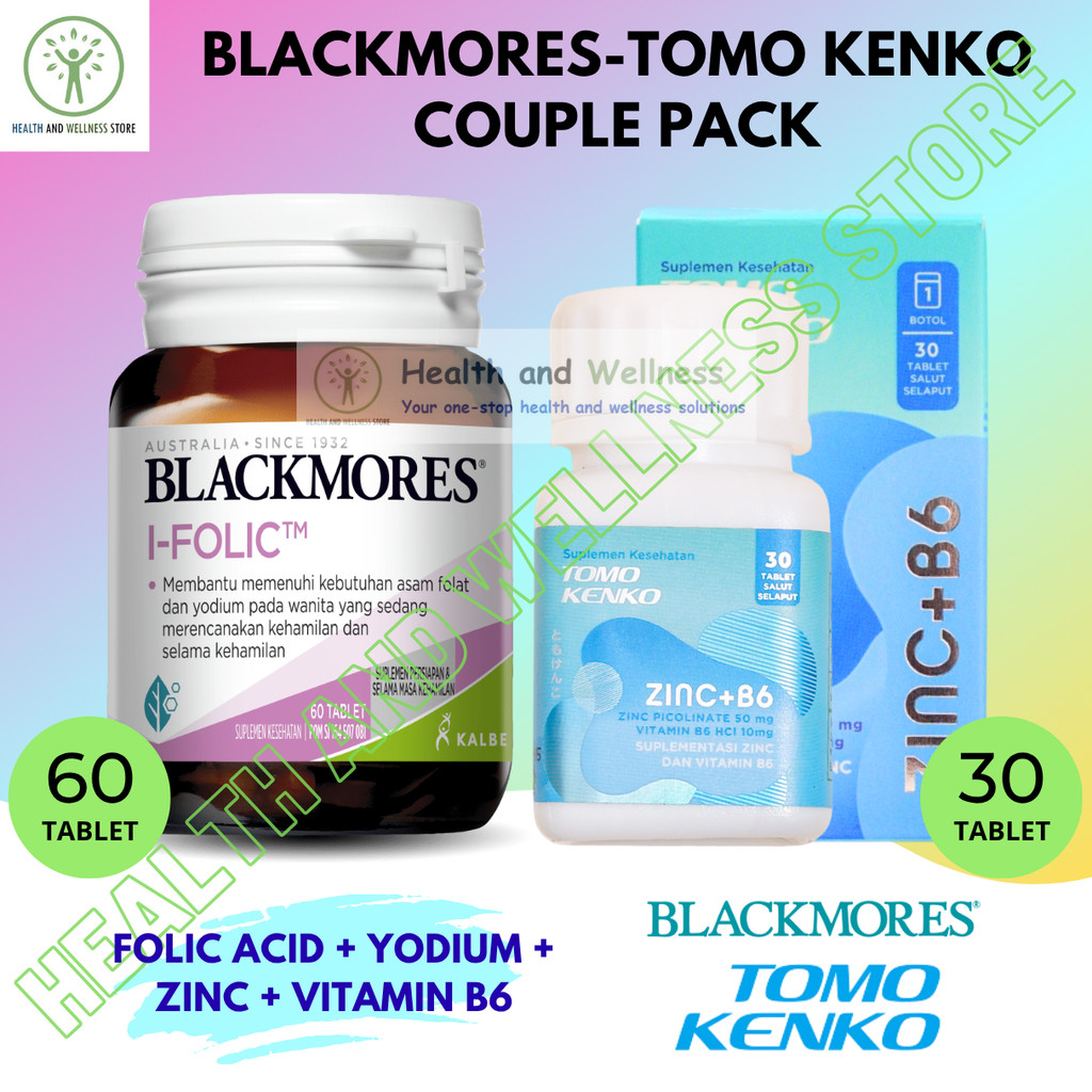 Blackmores I Folic 60 Tablet Tomo Kenko Zinc B6 Tablet Asam Folat YodIUm Paket