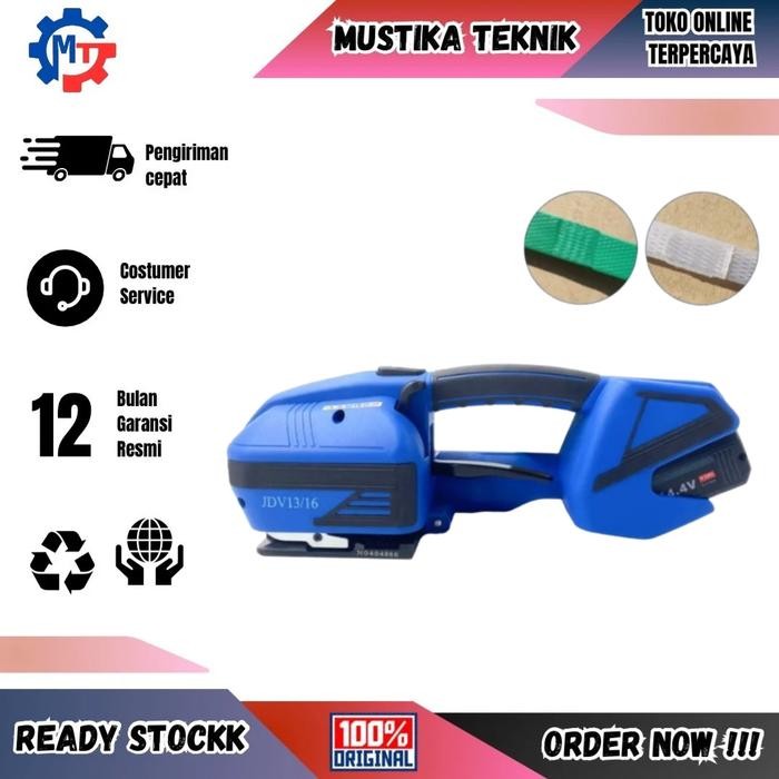 Electric Hand Strapping Tool Machine JVD16/13 Pet PP + Battery Golden Power Japan Mesin Pengikat Tal