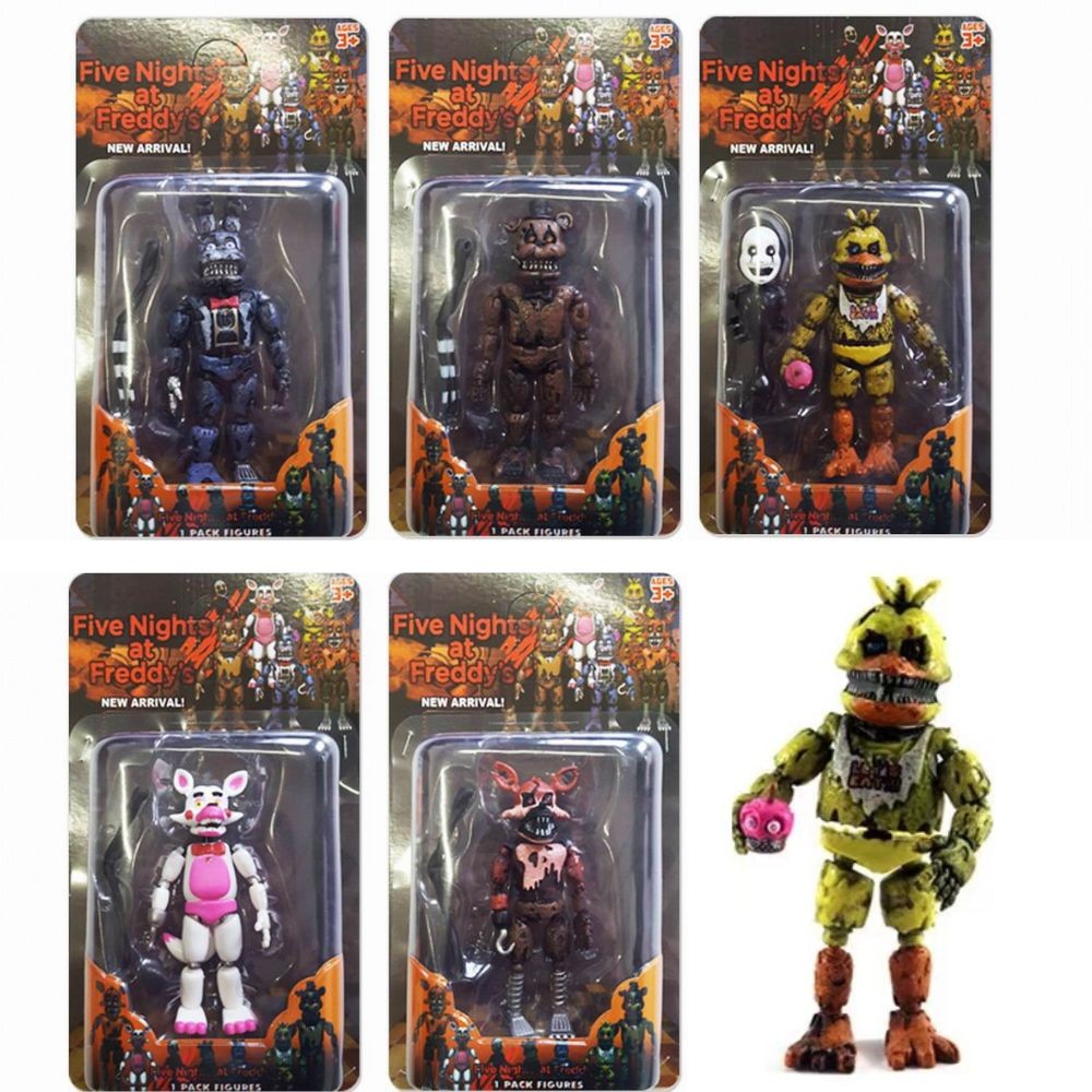 

2024 HOT 14CM FNAF Luminous Bonnie Bear Foxy Chica Freddy Movable Joints Anime Figure PVC Action Figure Model TOY