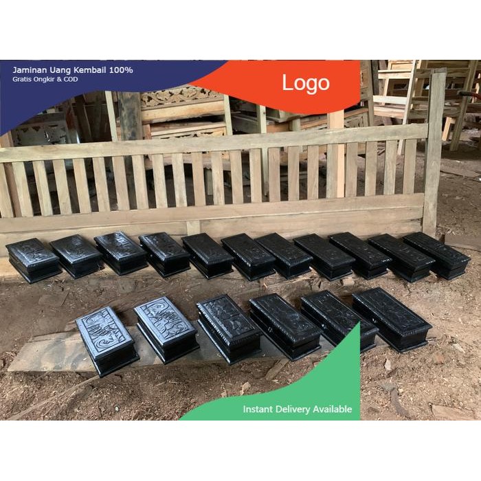 kotak pusaka dan perhiasan ukir merak dari kayu mahoni finishing hitam bk Keris sengkelat majapahit 