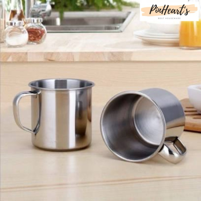 Mug Cangkir Mini Stainless Steel Tebal 7CM & 8CM / Mug Cangkir Stainless Steel Tebal Gelas Kopi Teh 