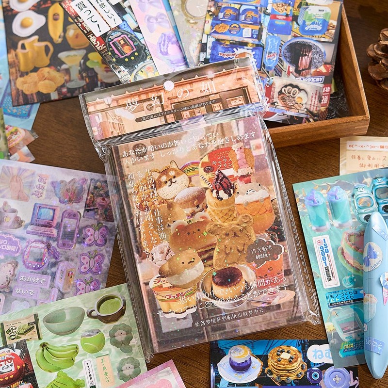 

45 Sheets/book Vintage Japanese Die Cut Decorative Sticker Ins Cute Food Laptop Scrapbook Journal Kawaii Stickers Kids Gift
