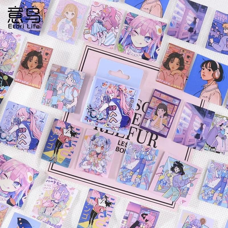 

46pcs/Box Stickers Cartoon Girl Decorative Decals for DIY Diary Planner Scrapbooking Photo Album SEAL Stationery School Supplies