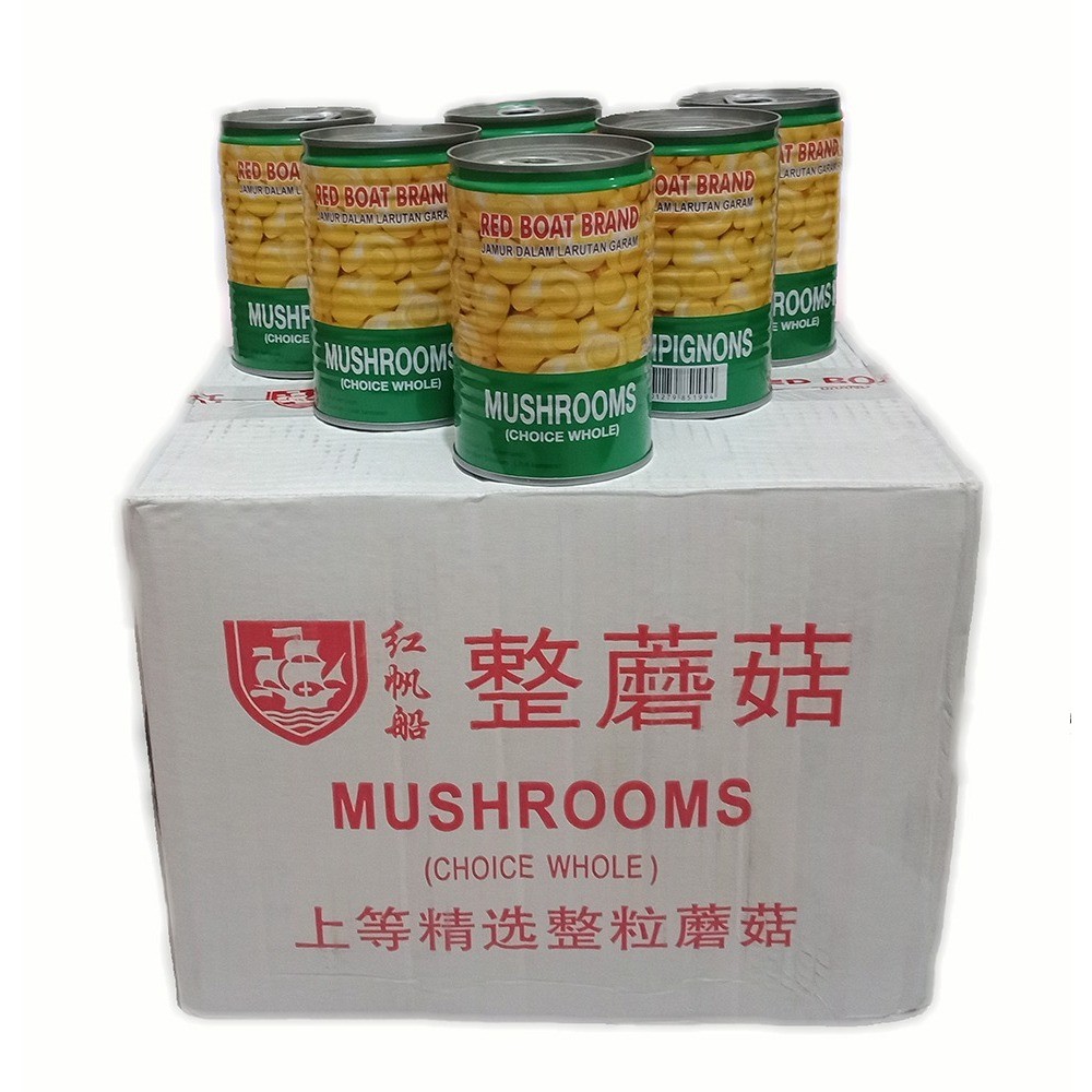 

RED BOAT Whole Mushroom/ Jamur kancing utuh PER DUS isi 24