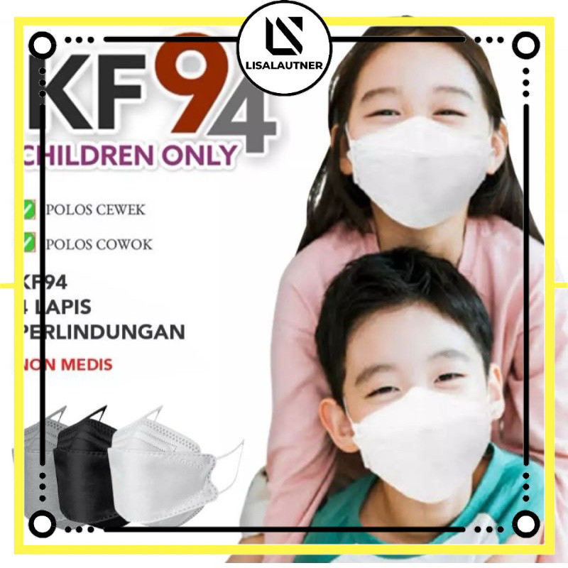 masker anak Kf94 polos putih/ masker anak KF94 cewek cowok 10pcs