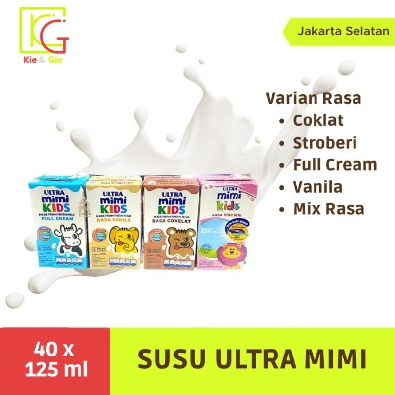 

Susu ULTRA MIMI 125ml Rasa coklat , strawberry , full cream , vanila