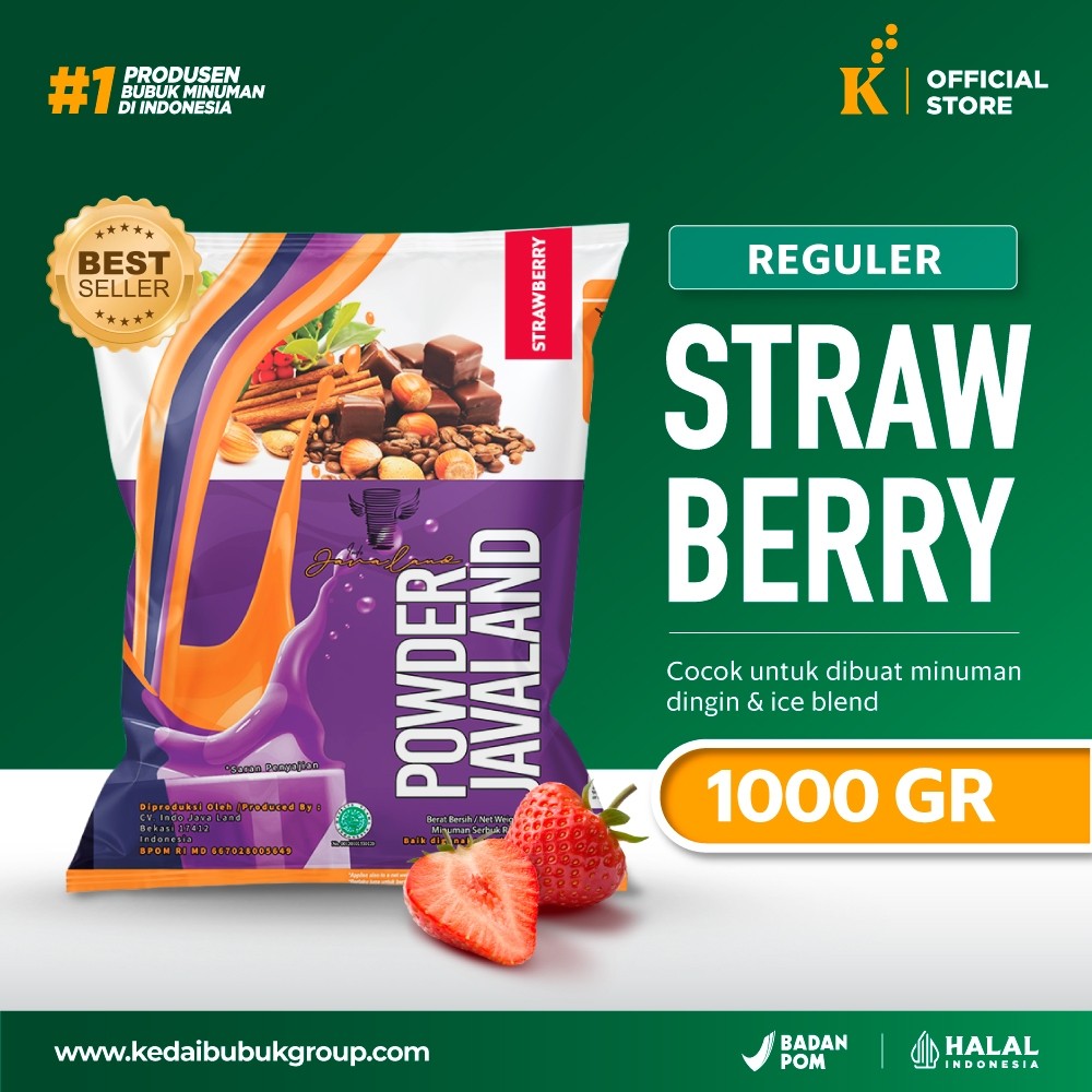 

Bubuk Minuman Bubble Powder Drink Strawberry ORIGINAL Javaland 1kg