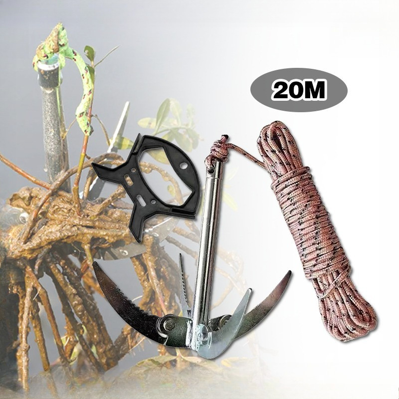 4 Claw Sabit Jangkar Mini Lipat Tahan Lama Besi Galvanis Untuk Pemotong Tanaman Air Rumput Air / Unt