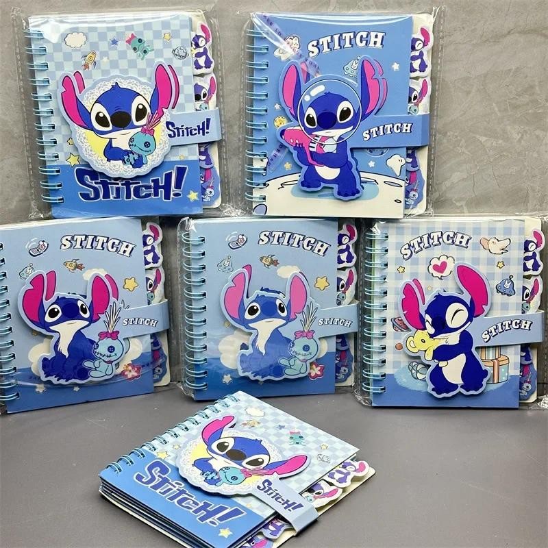 

New 12pcs Disney Stitch Square Sorting Coil Book Starry Baby Stitch Split Page Magnetic Buckle Notebook Wholesale Of Child Gifts