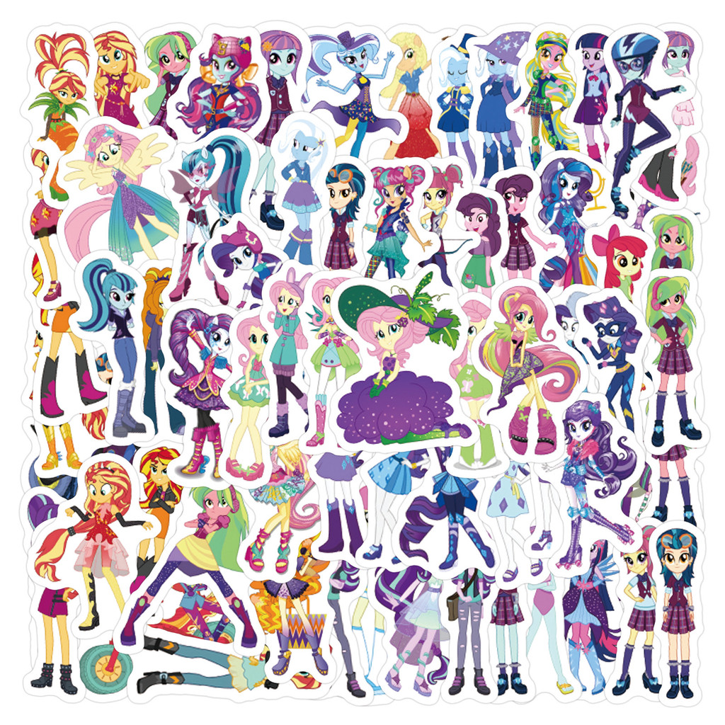 

100Pcs Cute Equestria Girls Stickers Aesthetic Pony Decal For Phone Laptop Suitcase Notebook Skateboard Waterproof Sticker