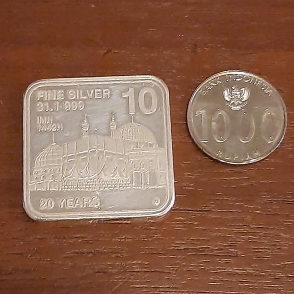 Koin Perak 10 Dirham IMN 1 Oz 31.1 Gr Silver Coin not Nadir RCM SRH (SB)