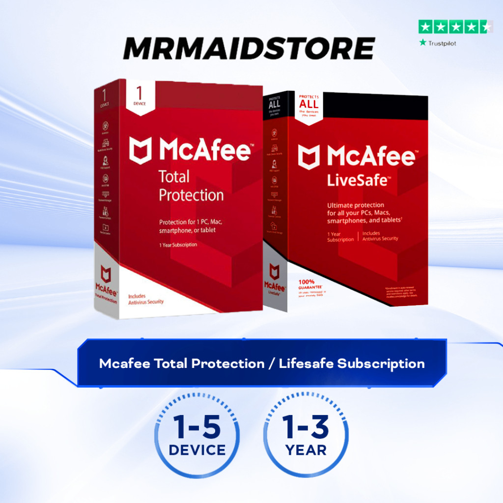 McAfee Total Protection / McAfee Livesafe Subscription ORIGINAL [ 1 - 3 Year ]
